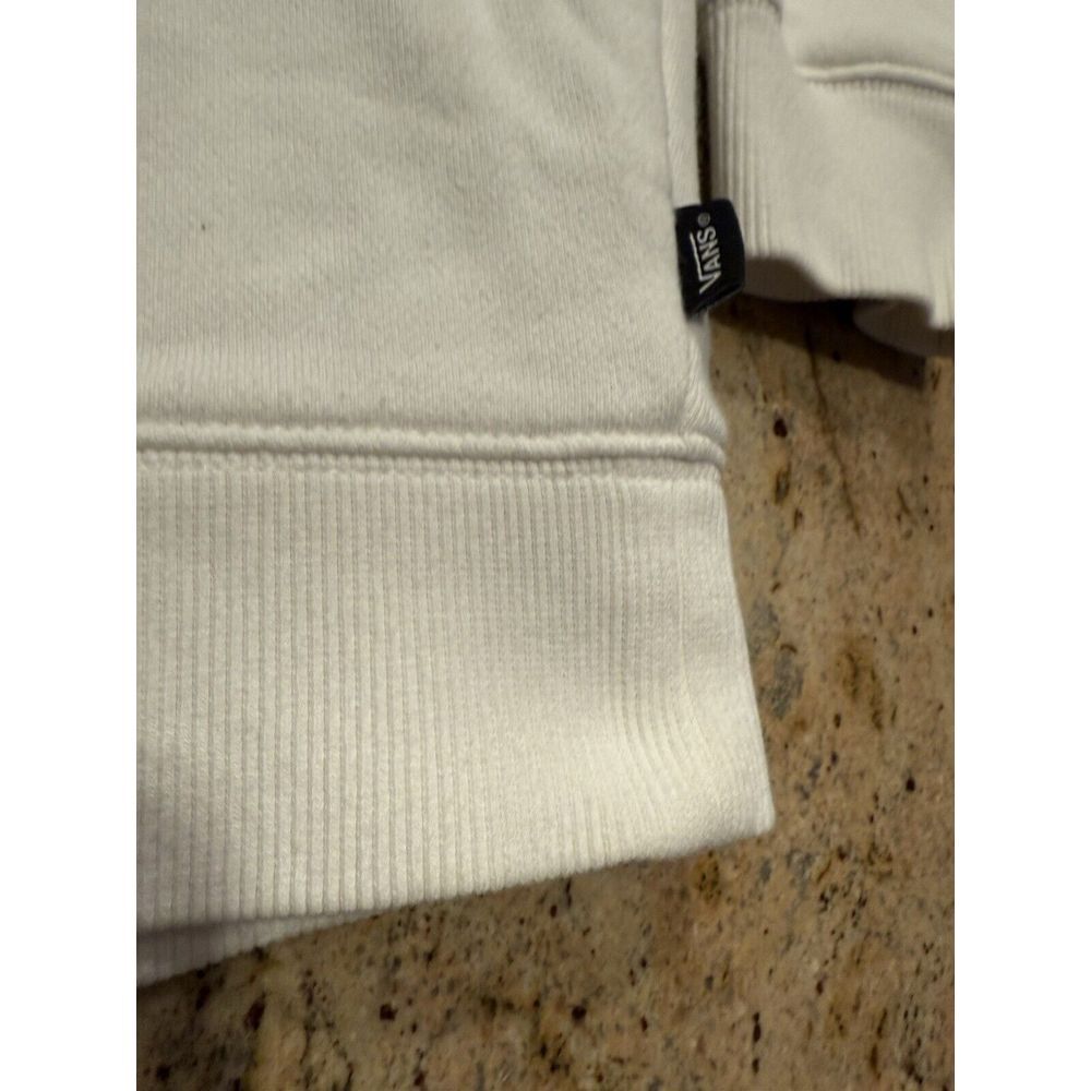 Vans Sweatshirt Womens Small White Off The Wall Oversized Boxy Sweater Fleece - Picture 4 of 8